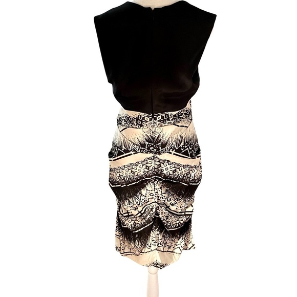 Nicole Miller Artelier Chevron Black and White Batik print Dress Size 12 Party - Picture 8 of 12